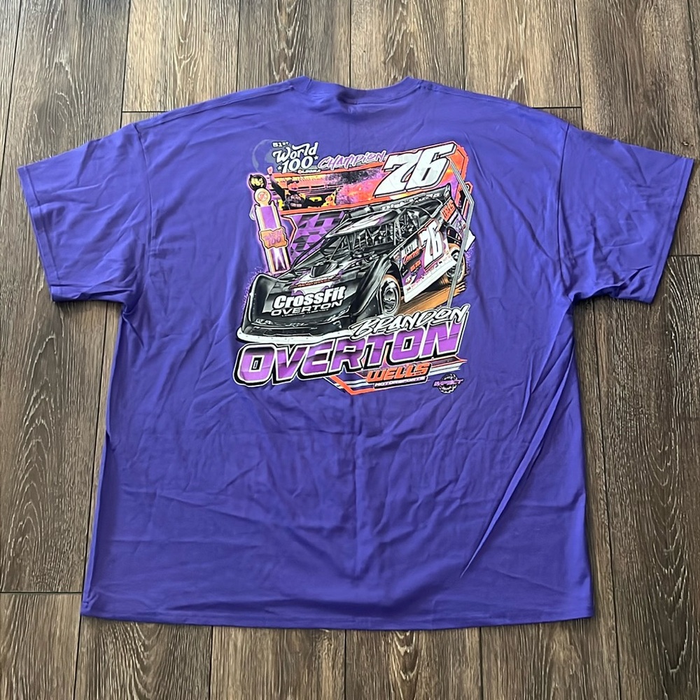 Brandon Overton #76 51st World 100 Champion Racing Purple Shirt Men’s Size 3XL
